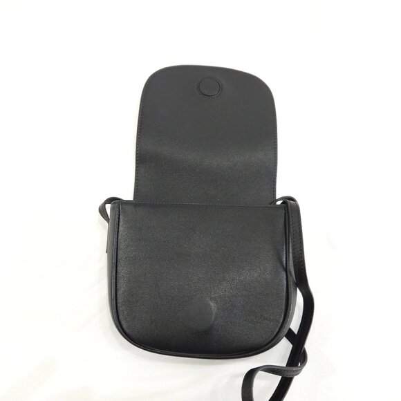 VIVO Brooke Cross Body Small Saddle Black Shagreen Crossbody Purse - Picture 3 of 5